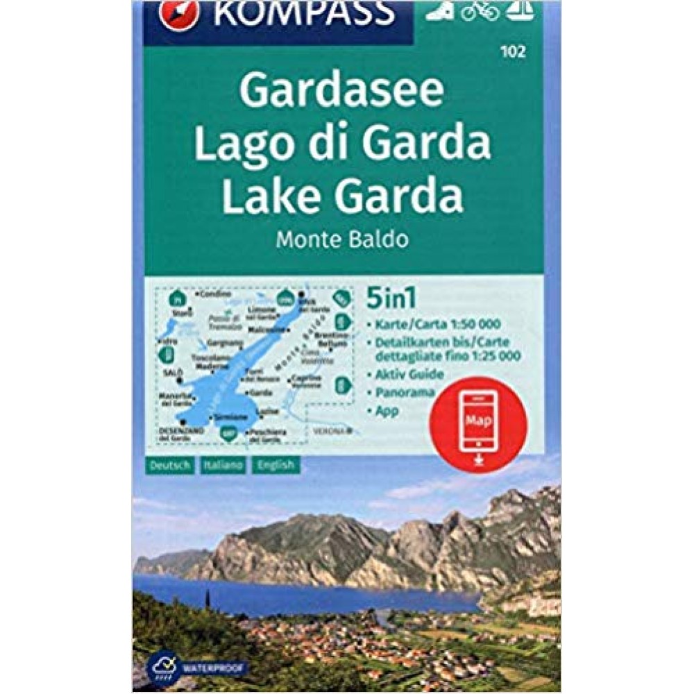 102 Kompass Wanderkarte Gardasjön